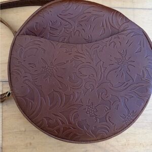 Elegant Brown Embossed Shoulder Bag